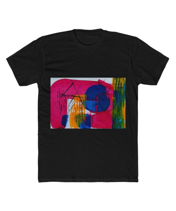 Pink, Green, and Blue Abstract Painting — heavy-tee-black